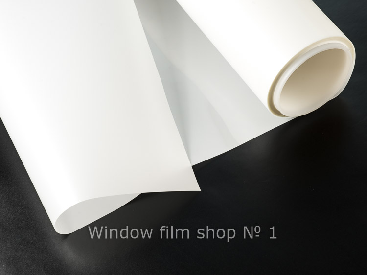 White frosted window film Stella White installed on interior glass
